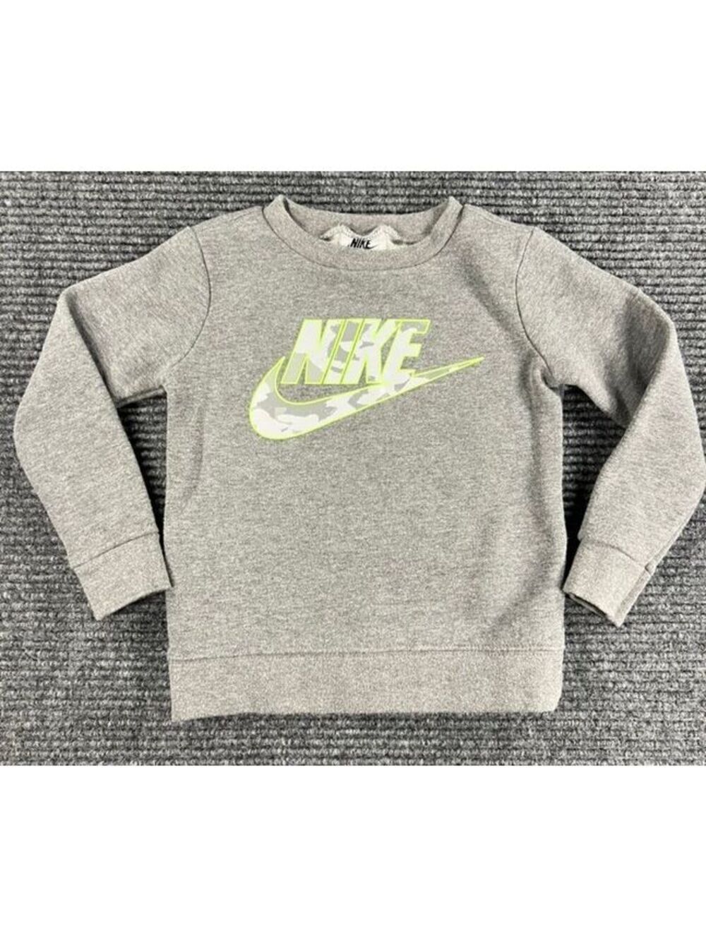 Nike Toddler Boys’ 2T Crew Neck Sweatshirt Grey Fleece Pullover 1-2 Years